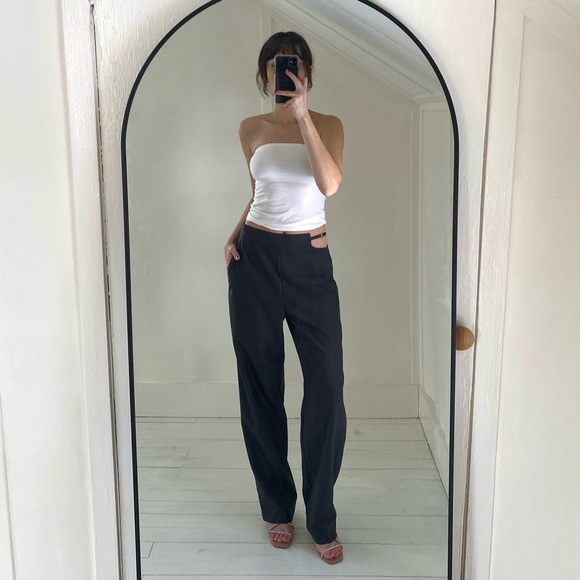 The Frankie Shop Pants - LondonFlat / The Frankie Shop Louise Cut Out Trousers in Charcoal Size 1